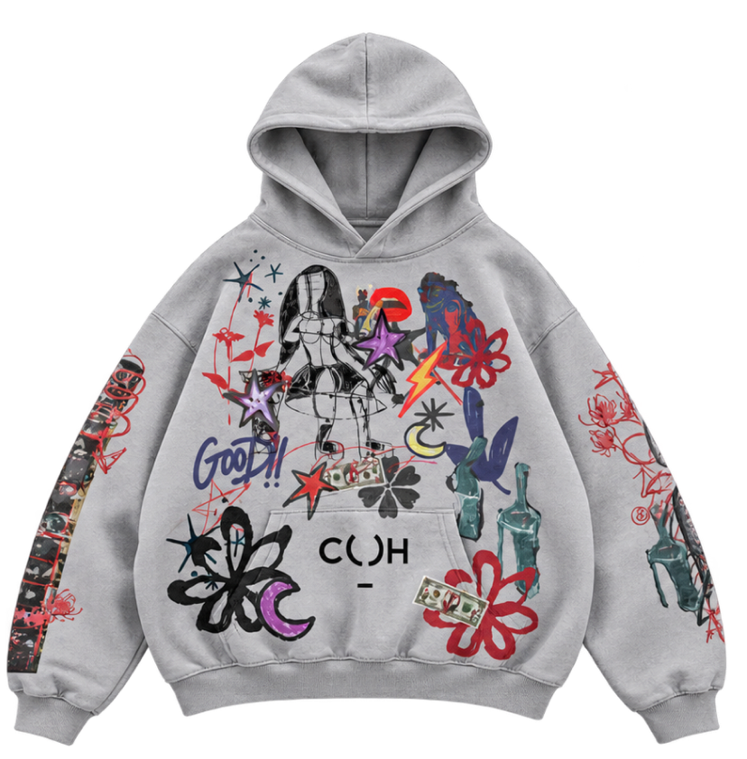 Illustrated hoodie back
